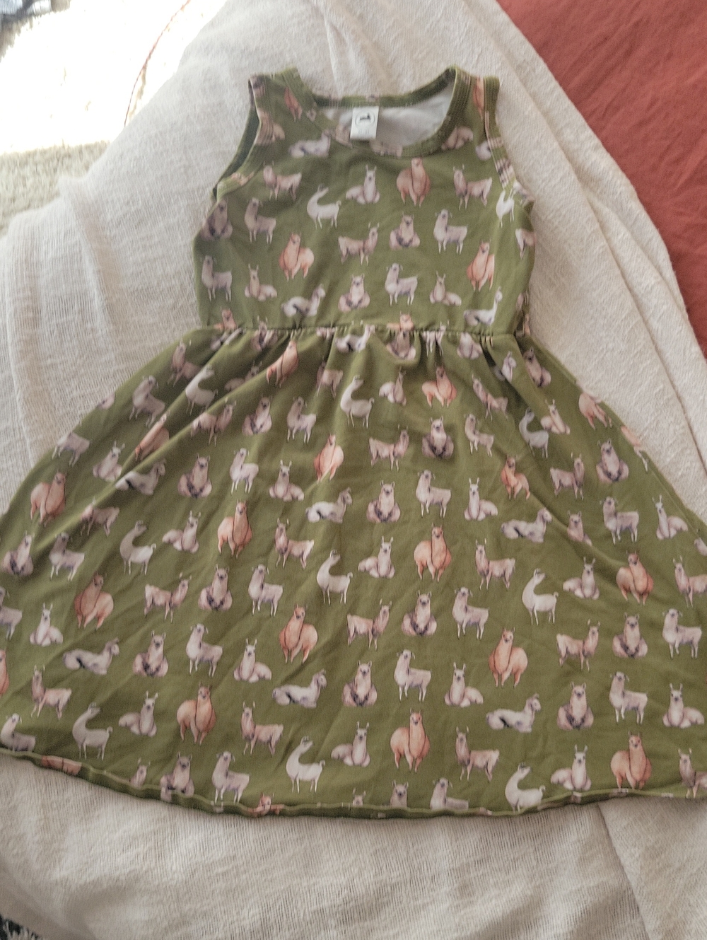 Little And Lively Llama Twirl Tank Dress 5/6